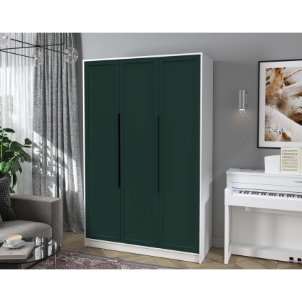 Шкаф распашной Тренд КТ-Ш3 (Белый платинум ЛДСП/ Изумруд ЛМДФ) Ш1360 В2128 Г547